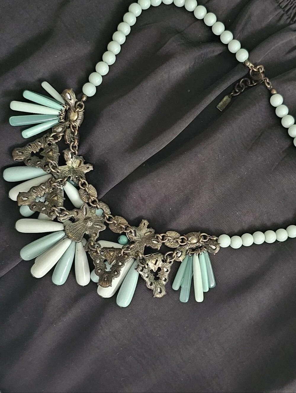 BaubleBar 'Greta' Mint Green & Teal Bib Statement Necklace
